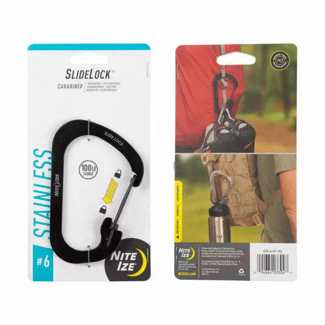 Nite Ize Backpacking Packs SlideLock Carabiner Stainless Steel